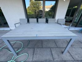 IKEA Gartentisch mit 6 Stühlen Outdoor Set grau