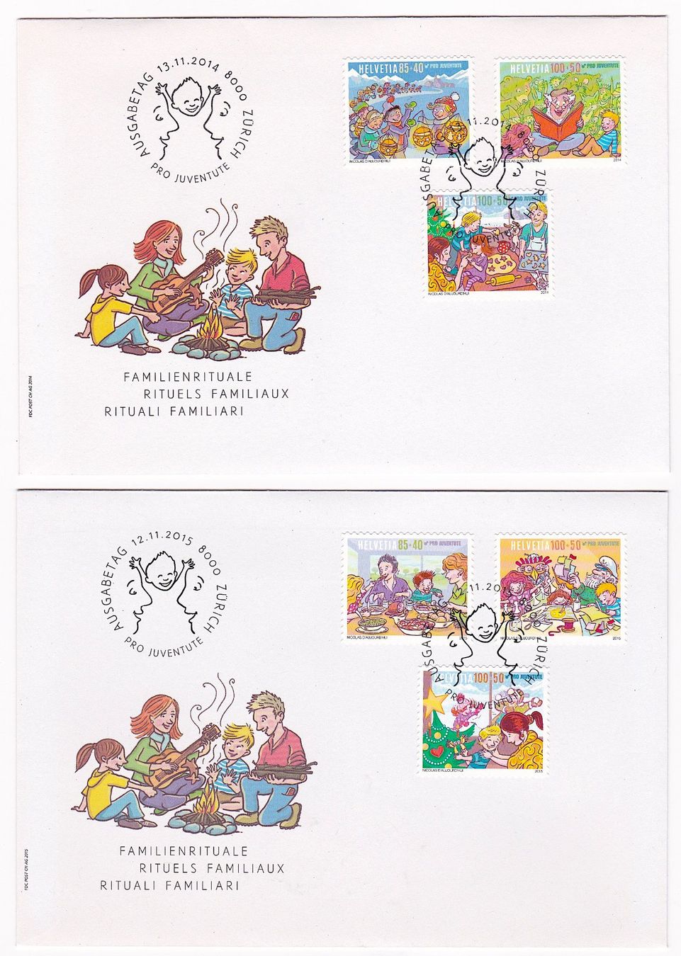 Tutti i francobolli: PJ FDC 2014 und 2015 – Usato da Richterswil venduto da Dyaris2025