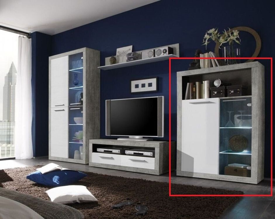 Cassettiere: Highboard / Vitrine mit LED / weiss-grau – Usato da Muhen venduto da feelfree93 1