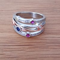 Ring Silber 925 mit glas Steinen,  neu