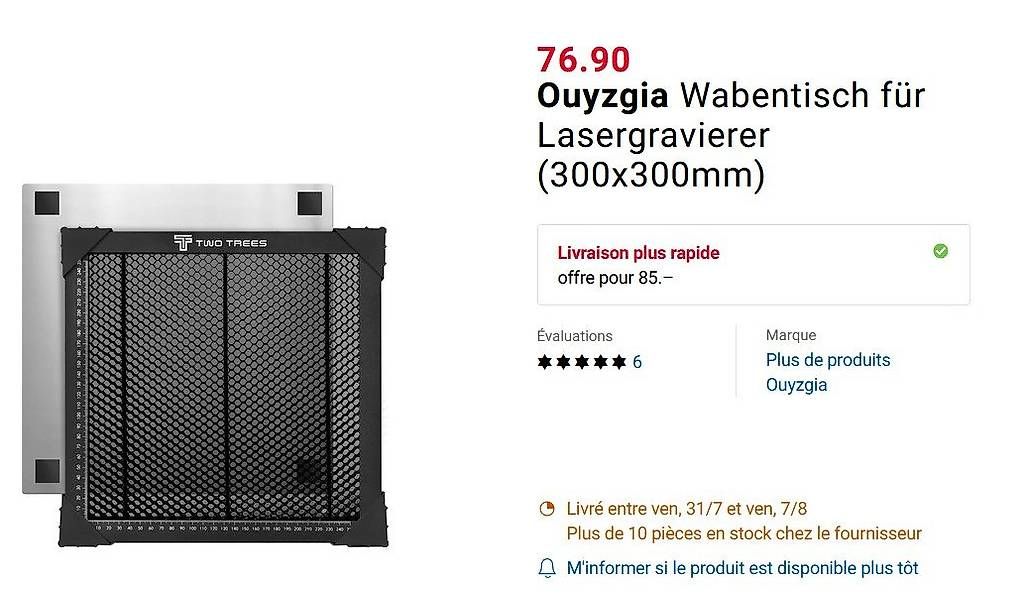 Alle Maschinen: Graveur laser Creality 10w – Gebraucht aus Lausanne von pompom56 3