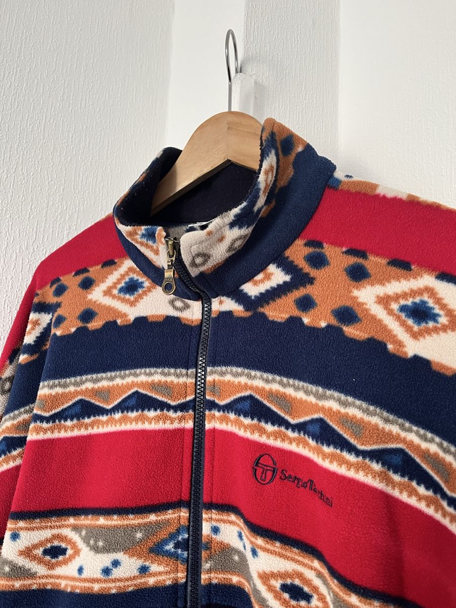 Pullover & Sweatshirts: Vintage Sergio Tacchini Fleece Jacket Patterned Size L  – Gebraucht aus Lausanne von Danash 2