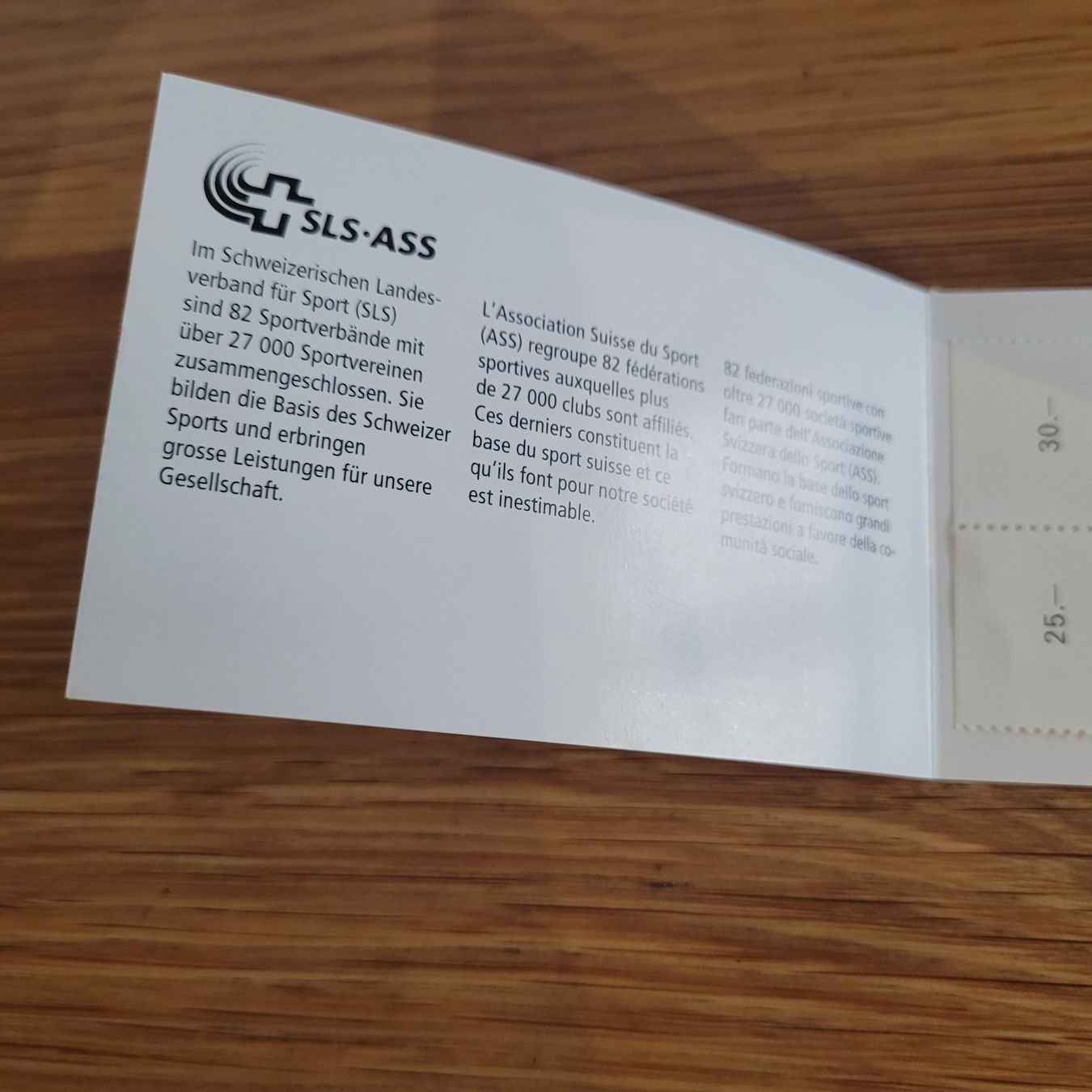 Tutti i francobolli: Markenheftchen Carnet De Timbre Pro Sport 1996 – Usato da Biel/Bienne venduto da Destockweb 1