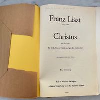 Franz Liszt Christ­us Ora­to­ri­um Kla­vier­aus­zug