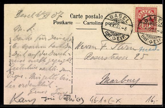 Cartoline postali: AK Basel, Bahnhofstrasse mit Strassenbahn – Usato da Berlin venduto da bartko-reher 1