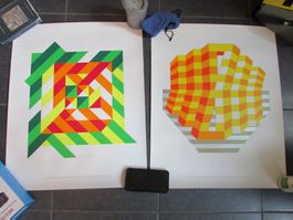 70er Jahre Bilder Original Serigrafien Daniel Bamert Vintage