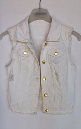 Weisse Jeansweste, Gr. XS / S
