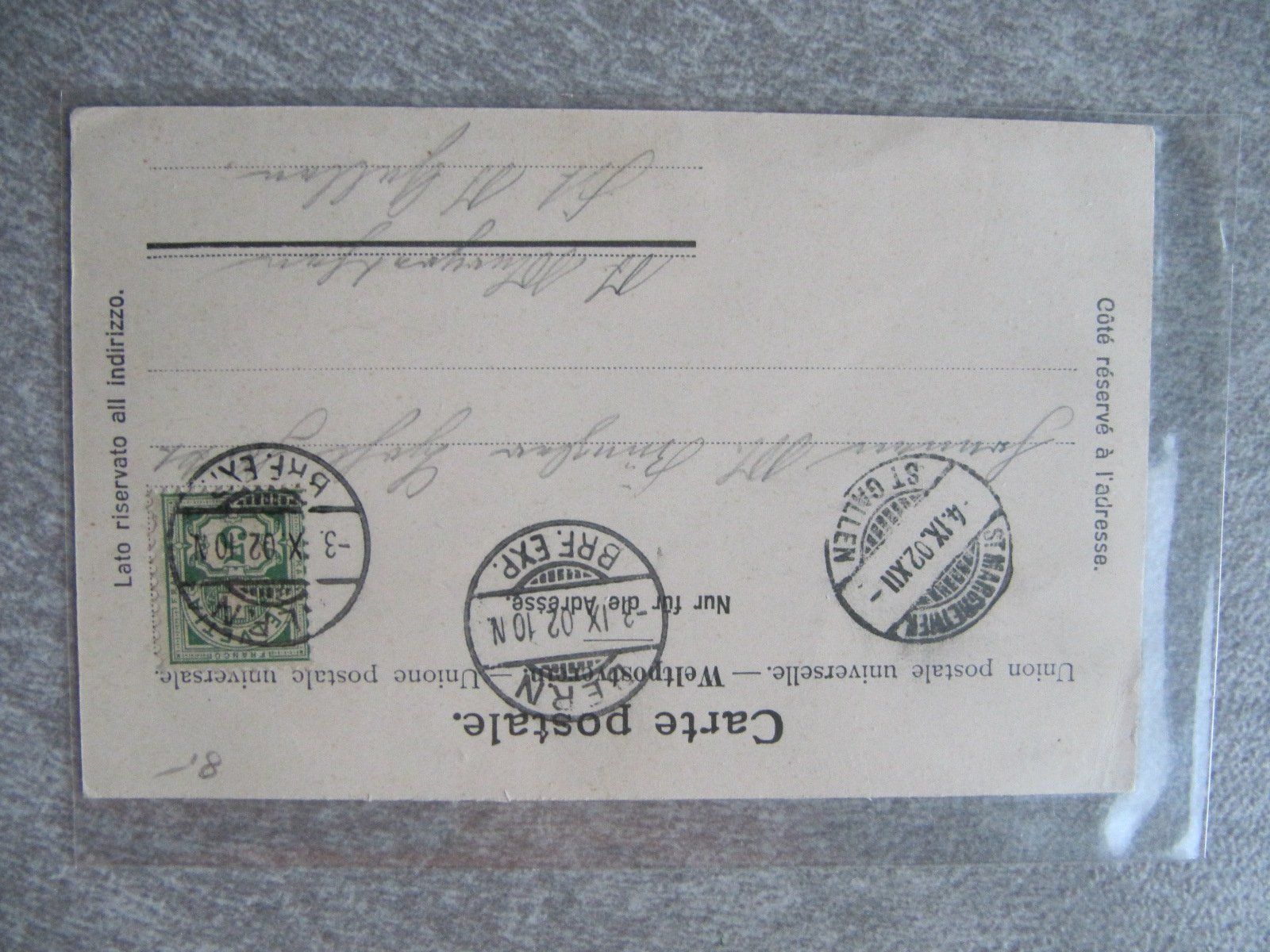 Cartoline postali: 3 x Postkarten aus Suisse VINTAGE - 1902 ... – Usato da Arbedo venduto da nadia1973 6