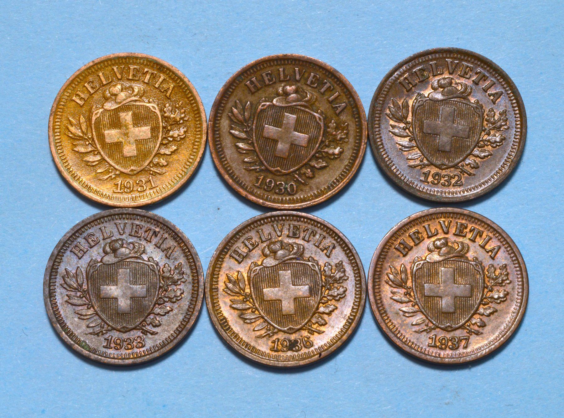 Toutes les monnaies: 6 x 1 Rappen – D'occasion à Oberglatt ZH par dil_85sh