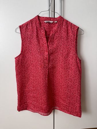 Blusentop Adagio Gr. M rot gemustert ärmellos