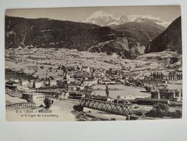 Brigue / Lötschbergbahn mit Bergen, um 1930