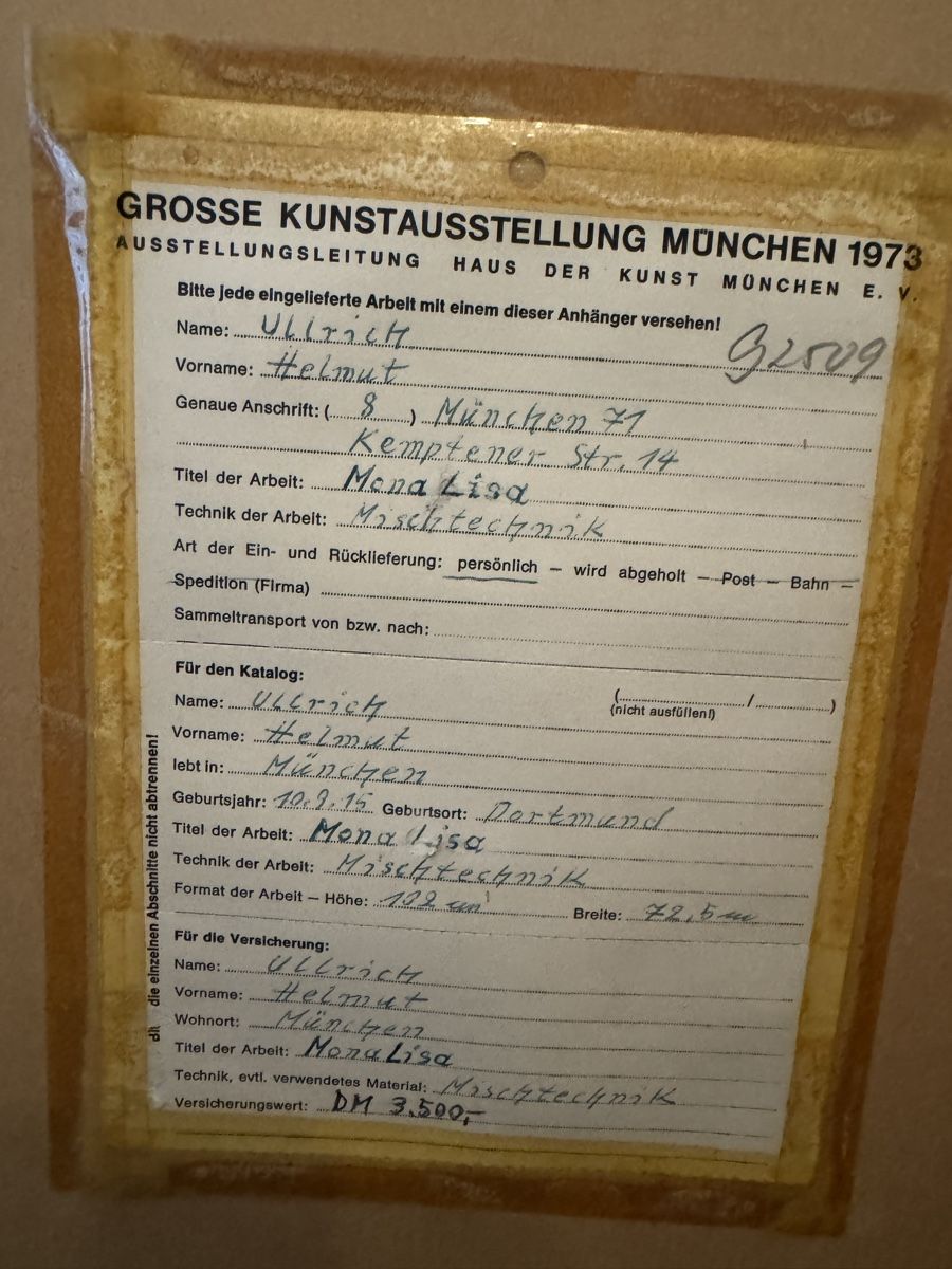 Foto & Immagini: Mona Lisa, Mischtechnik, Helmut Ullrich, Ausstellung 1973 – Usato da Gränichen venduto da Eliotta72 2