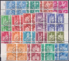 1960, Nr.355-372 Viererblöcke BAUDENKMÄLER, ET-O, Kat: 300.-