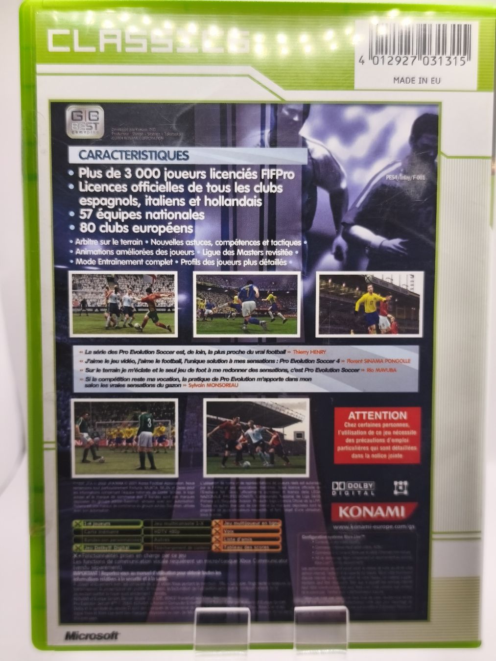 Giochi: FR Jeu Xbox Pro Evolution Soccer 4, Classique français CIB  – Usato da Conthey venduto da Th3gr4yf0x 1