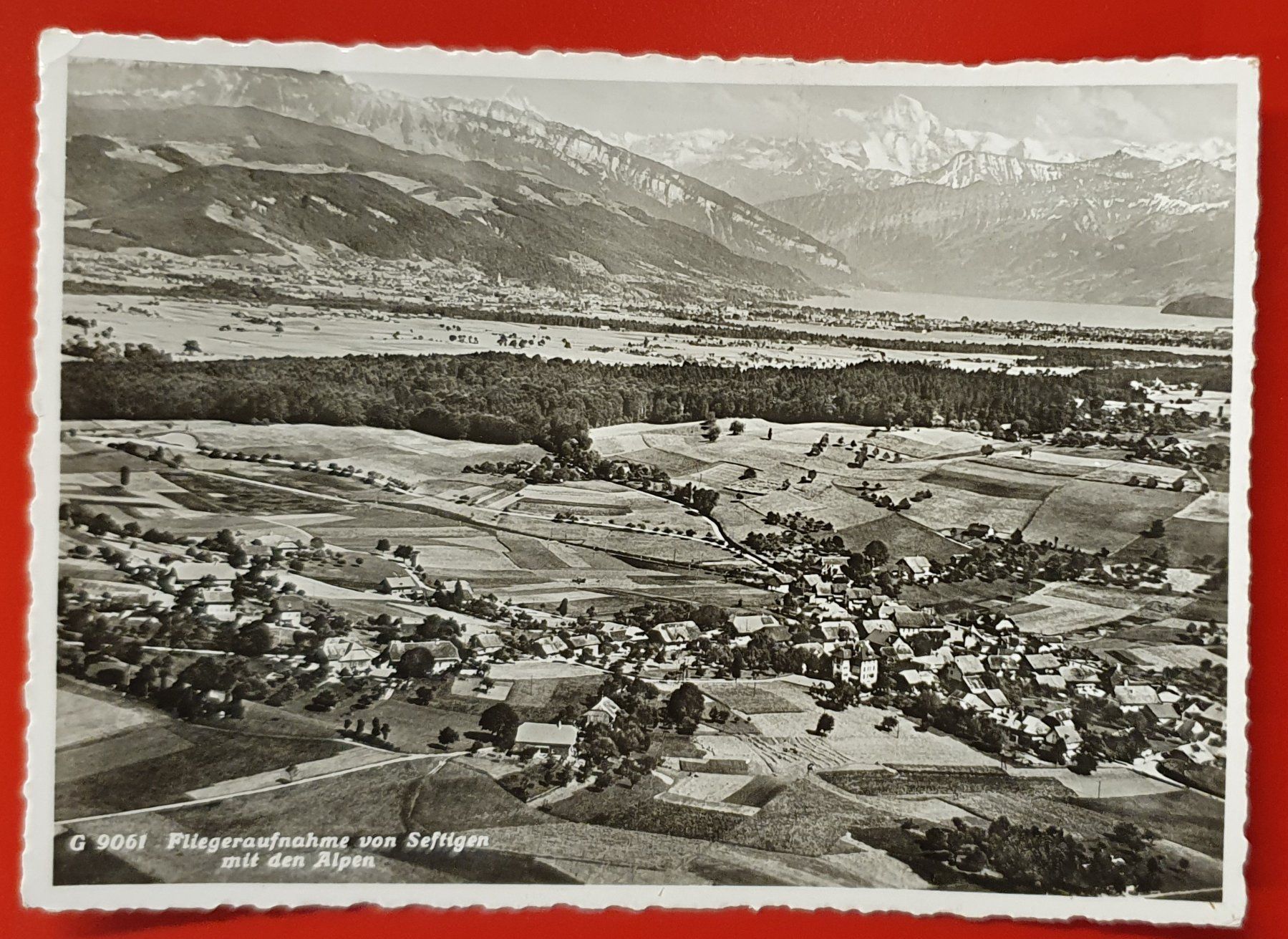 Cartoline postali: Fliegeraufnahme von Seftigen 1957 – Usato da Kreuzlingen venduto da Rschweiz1