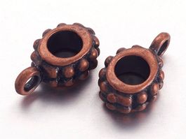 Aufhänger mit Öse Rotkupfer 13x8mm, 3 Stück