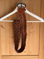Mango Flechtgürtel aus Leder mit Kettendetails – Gr. 85