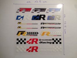 VW R Line R-Line Motorsport x14 Aufkleber