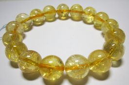 NEU Edelsteinarmband; natürlicher Citrin 12mm (Premiumkl.)