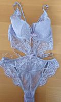 Zartes Lingerie-Set: BH & String Spitzen-Optik Gr. 75B