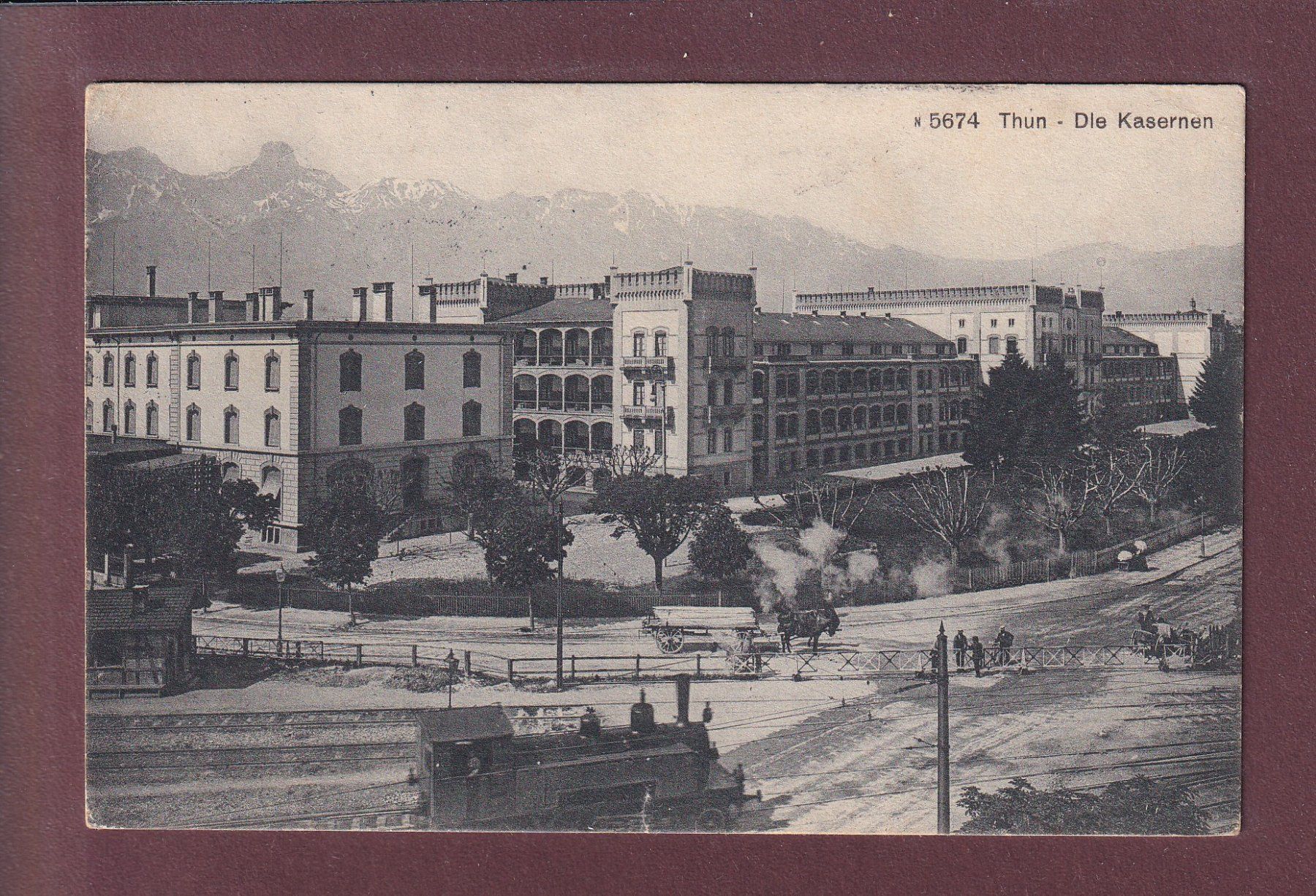 Ansichtskarten: THUN - Die Kasernen - Lokomotiv - 1914 – Gebraucht aus Pully von nicecards