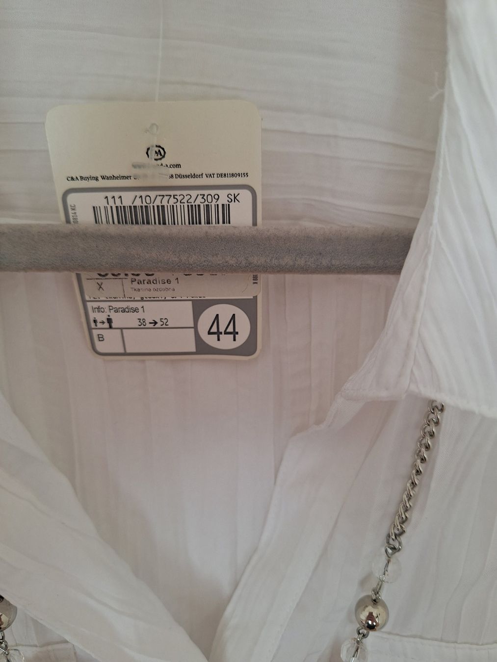 C&A Camicette: Chemisier C&A blanc taille 44 – Nuovo (secondo la descrizione) da Lausanne venduto da anta-123 1