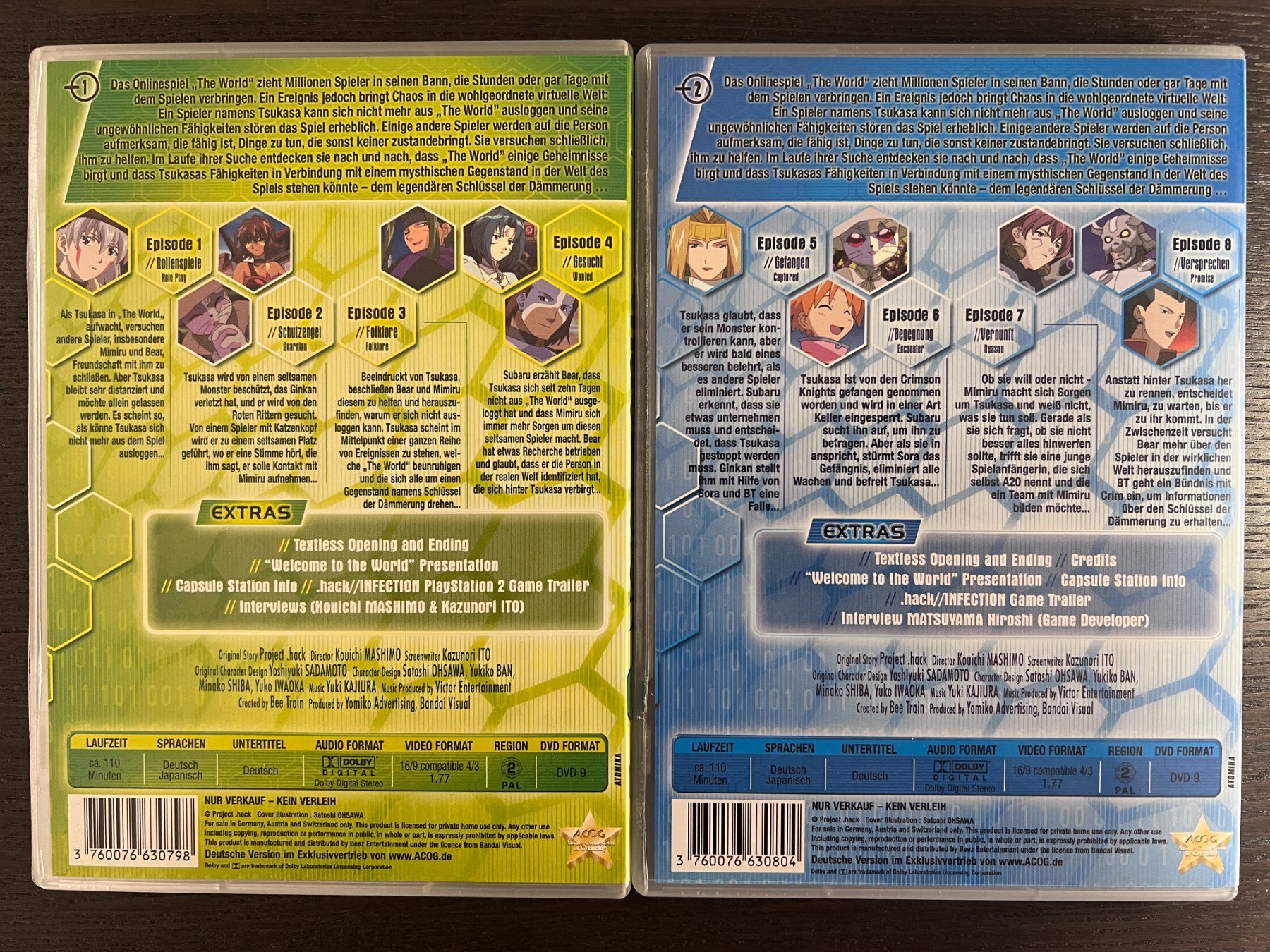 Tutti i DVDs: .hack//Sing - Episode 1 bis 8 – Usato da Zürich venduto da FilmFreunde 1