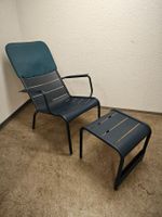 Fermob Louxemburg Alu Garten Sessel blau & Beistelltisch