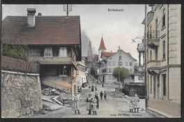 Entlebuch colorierte Strassenpartie
