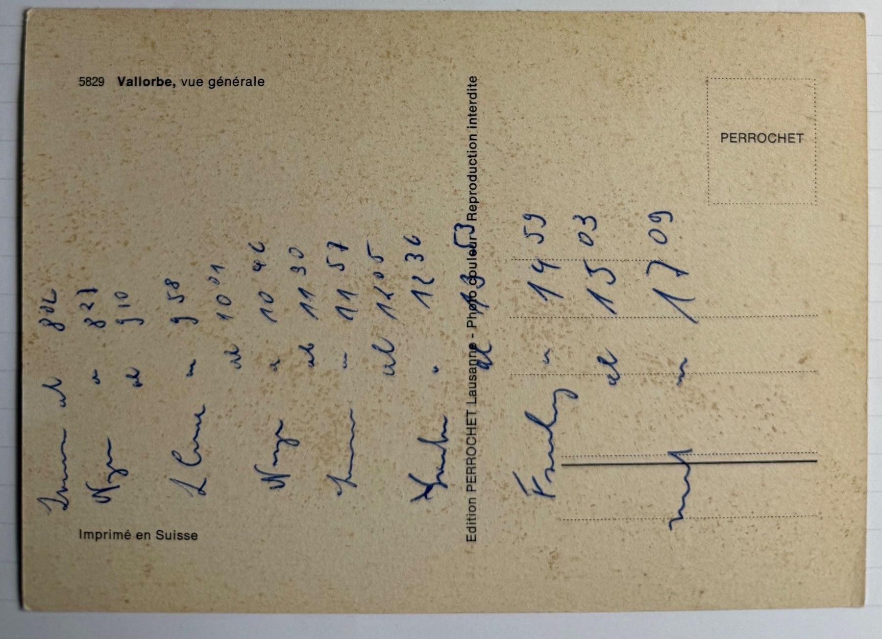 Cartoline postali: Vallorbe - Belle vue générale – Usato da Lutry venduto da Ediego 1