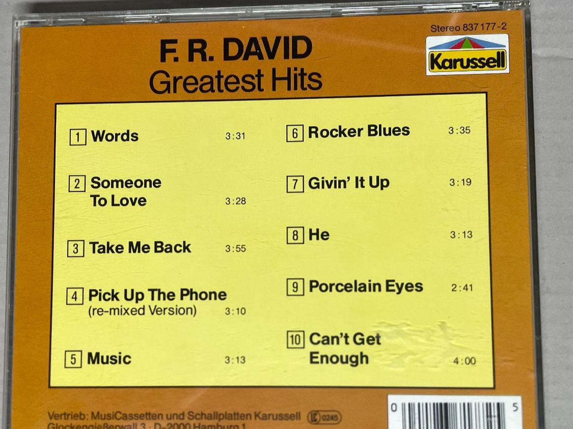 CD: FR David - Greatest Hits - Top RAR – Usato da Muri b. Bern venduto da AdidasCollector 1