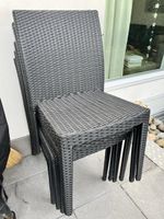 6 Rattan Gartenstühle schwarz