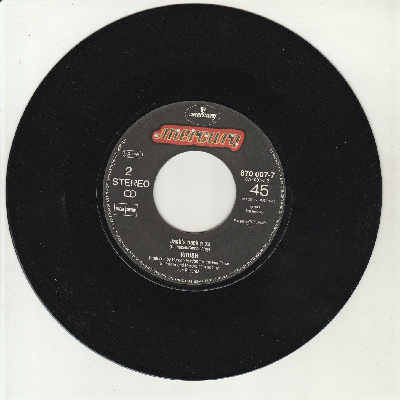 Schallplatten: Krush - House Arrest 7" Vinyl 1987 – Gebraucht aus Tübach von JamesStone 3