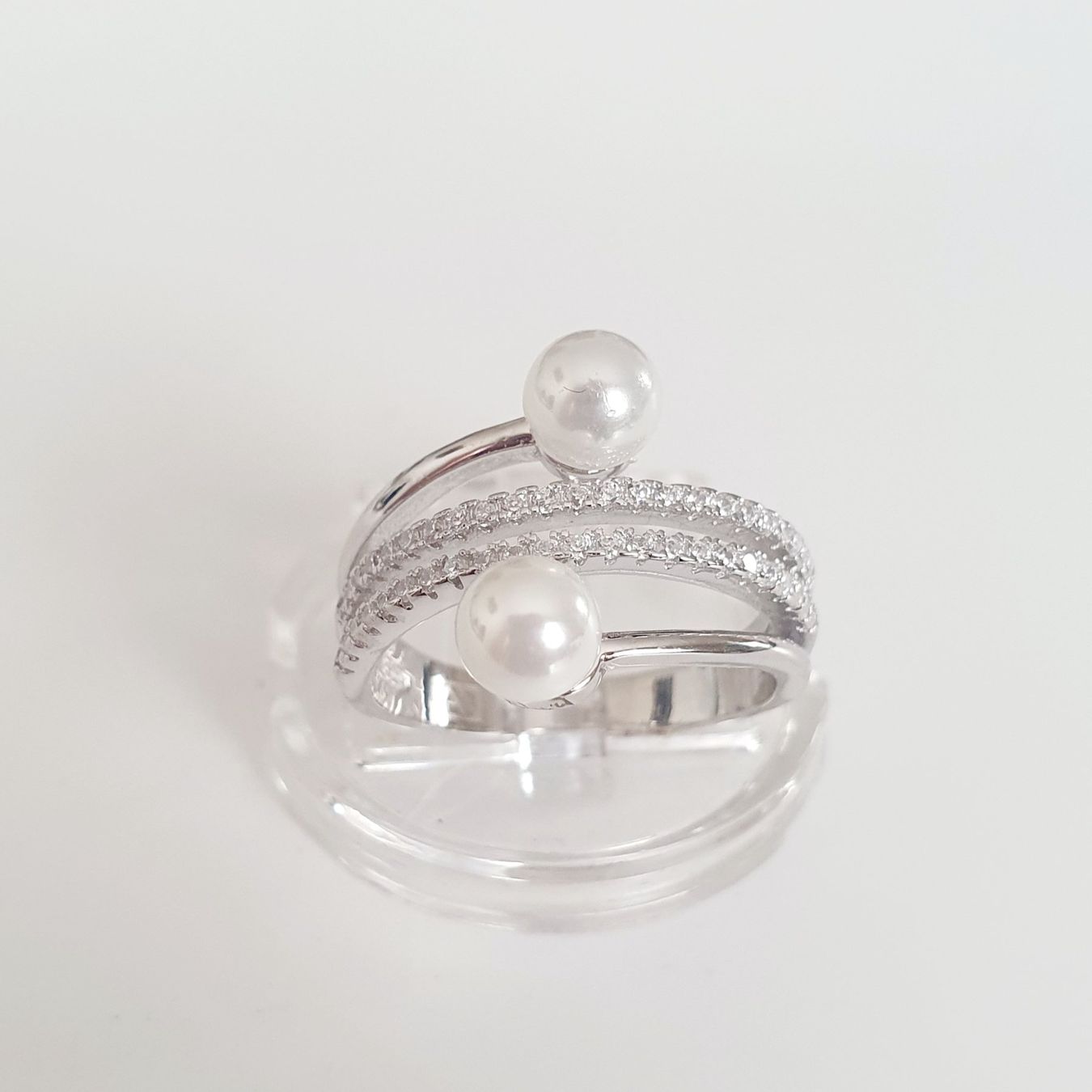 Ringe: Elegante Silberring 925  mit  Perlen, 16,4 mm Neu – Neu (gemäss Beschreibung) aus Kreuzlingen von Wunderkiste123 6