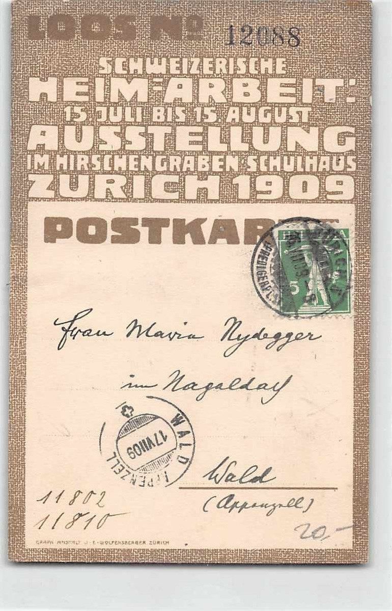 Cartoline postali: TOP Ansichtskarte: GRUSS von der AUSSTELLUNG 1909 – Usato da Winterthur venduto da SchatzchischtliWinti 1