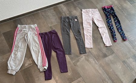 Hosen und Leggings Set für Mädchen diverse Farben 5 teilig