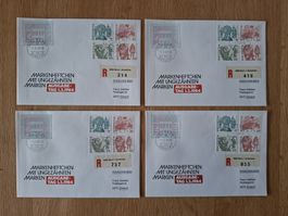 Volksbräuche I, ungezähnte Marken einzeln auf FDC 01.02.1984