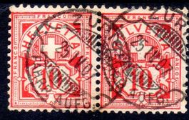 1907 ZIFFERMUSTER 10 RP PAAR MIT RASIERKLINGENSTEMPEL ZÜRICH