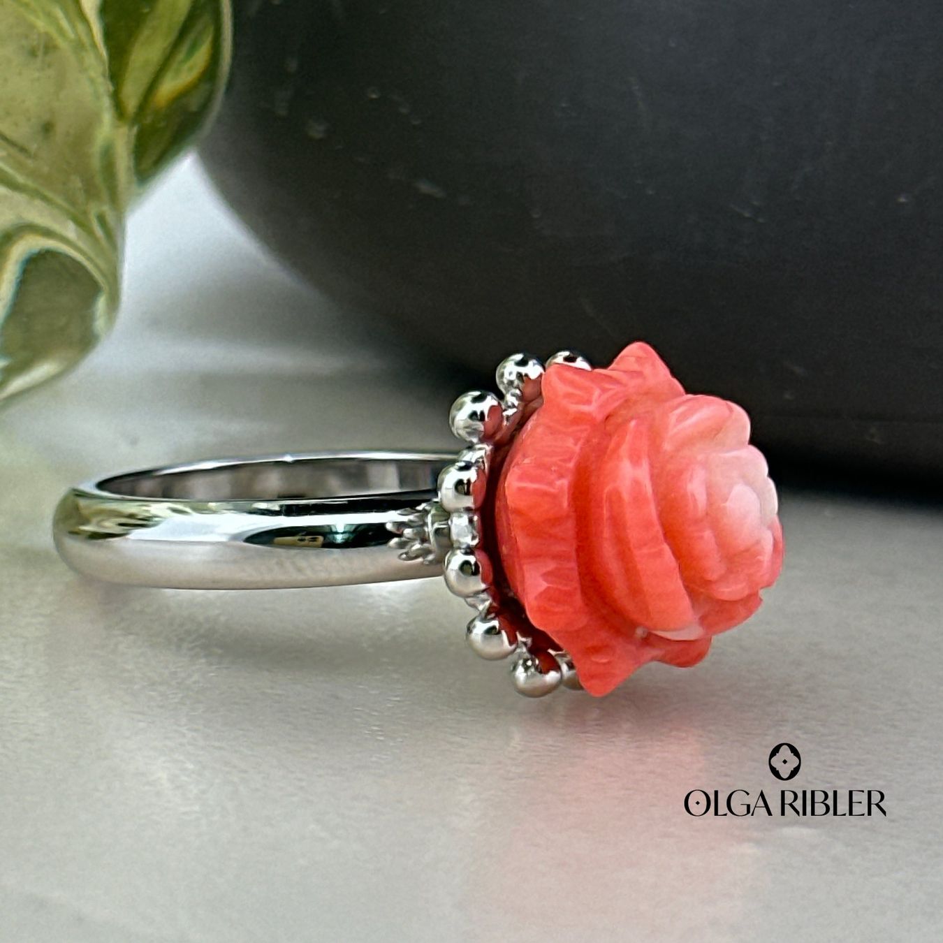 Olga Ribler Anelli: Edelstahl Ring mit Coralle, Ringgrösse 61 – Nuovo (secondo la descrizione) da Luzern venduto da Schmuckoutlet 3