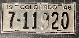 Altes USA Colorado Nummernschild 1948