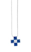 White Gold necklace, pendant sapphires 2.5 c & diamonds NEW