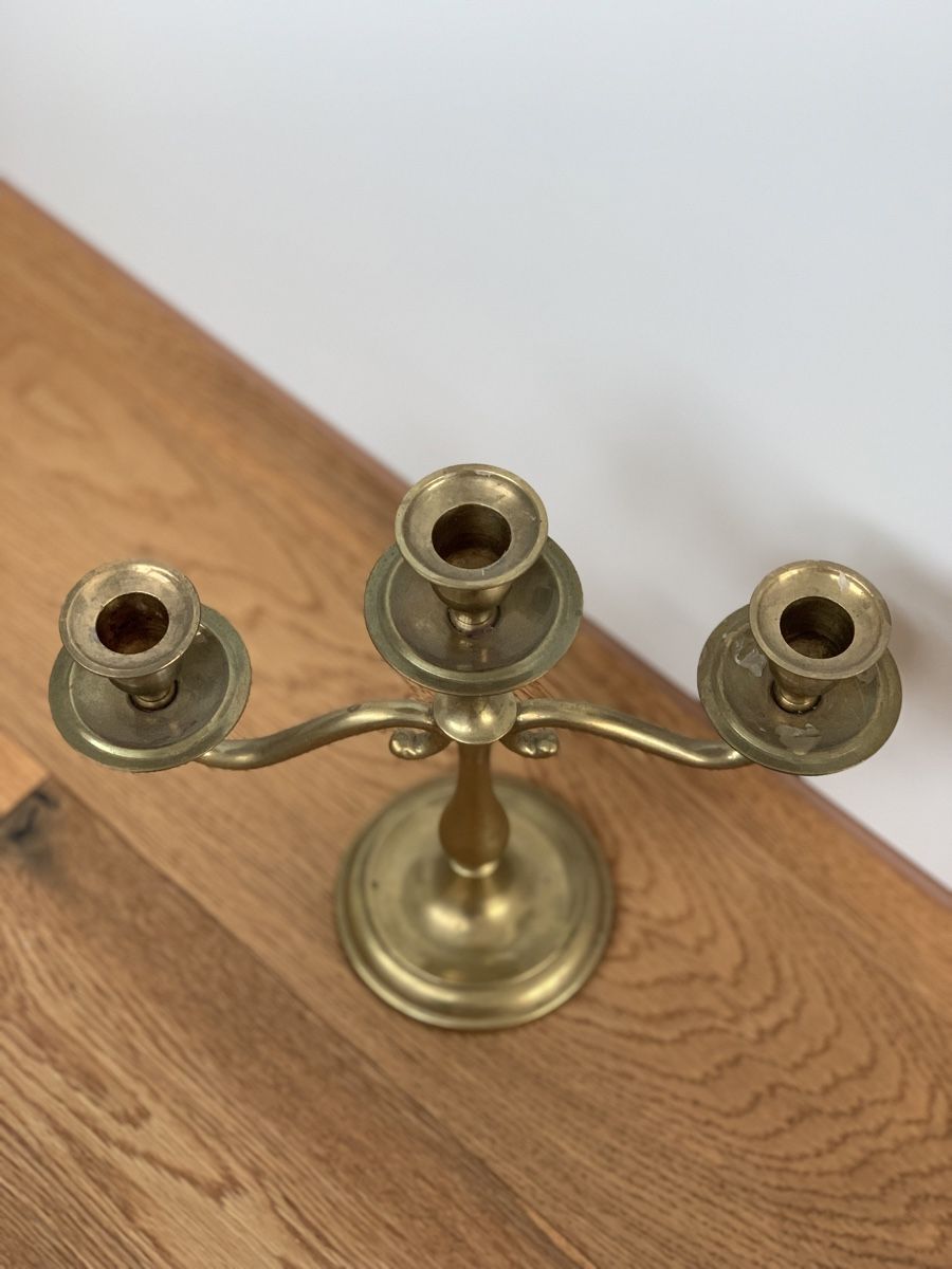 Kerzenständer: 3-armiger Kerzenständer aus Messing 24cm hoch – Gebraucht aus Willisau von son_lq7g 3
