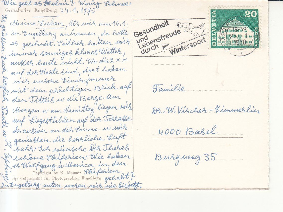 Cartoline postali: Engelberg Grüssboden 1970 – Usato da Bürglen TG venduto da StampGraf 1