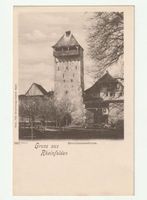 Alte Postkarte Storchennestturm, Gruss aus Rheinfelden