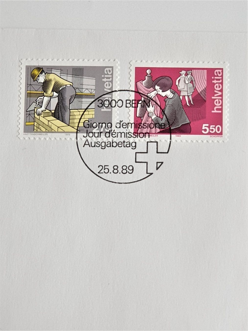 Alle Briefmarken: (99) Brief  1989/90 "Mensch und Beruf" – Gebraucht aus Schwarzhäusern von Inot3 1