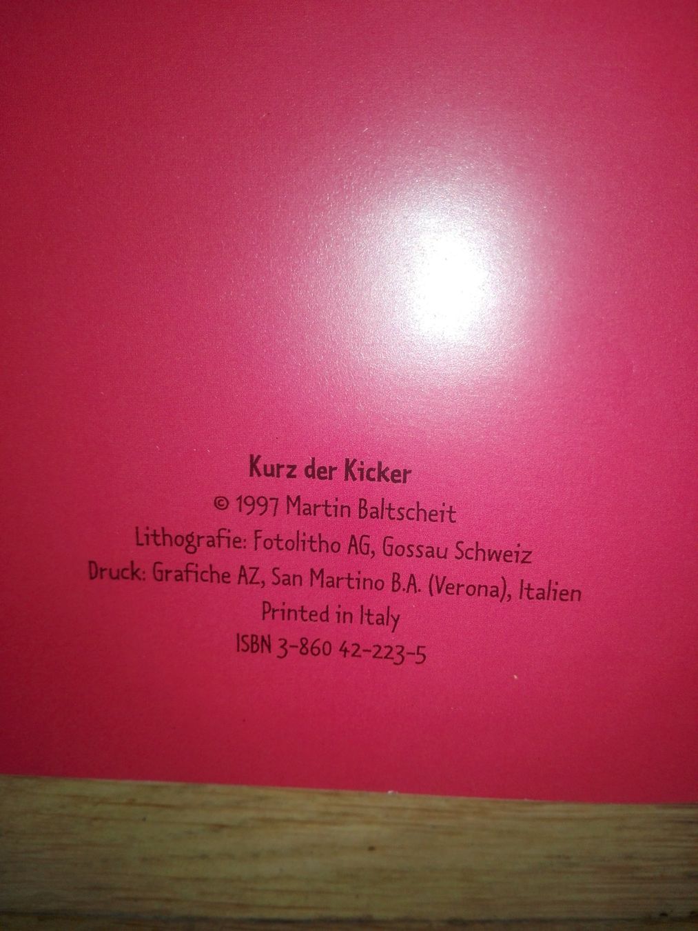 Libri: Kurz der Kicker                  ©'1997 Martin Baltscheit – Usato da St.Galllen venduto da elkaphone 7