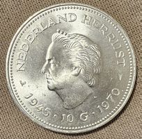 Silber Gedenkmünze, Niederlande: 10 Gulden 1970
