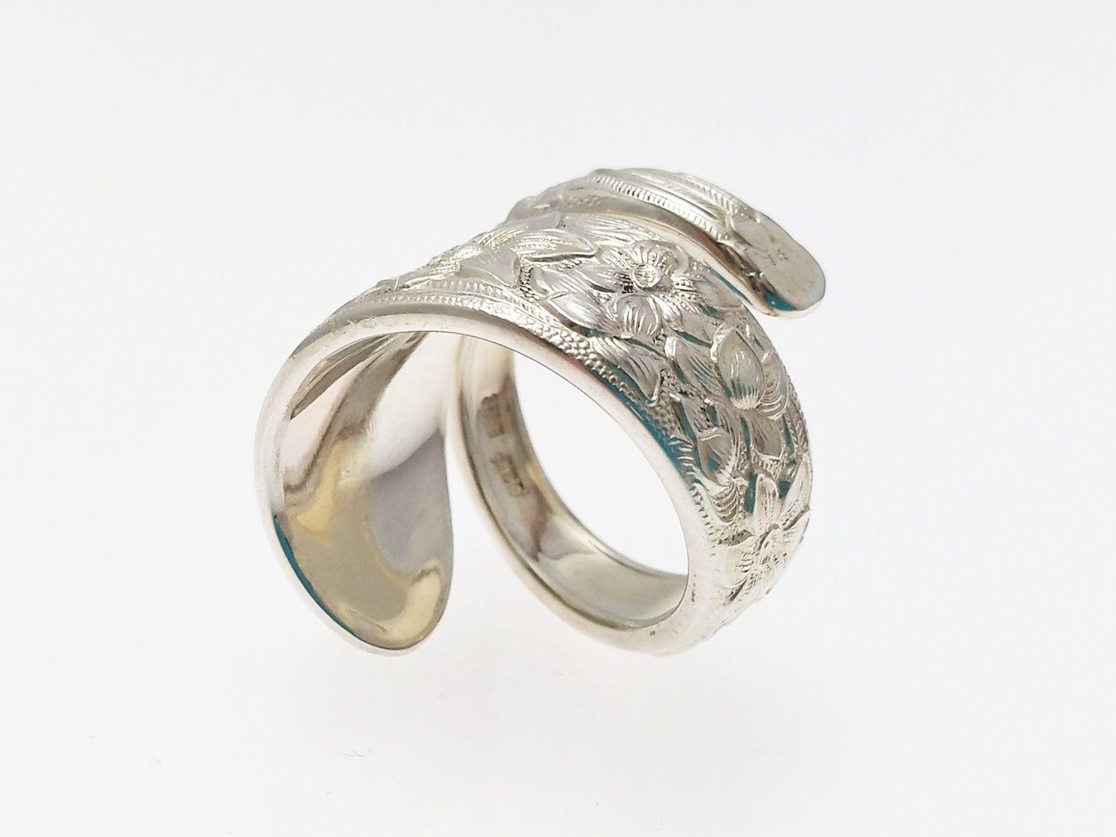 Anelli: offener Jugendstil Silberring mit Narzissen Blumendesign – Nuovo e nell'imballaggio originale da Meilen venduto da Byrd-bijoux 1