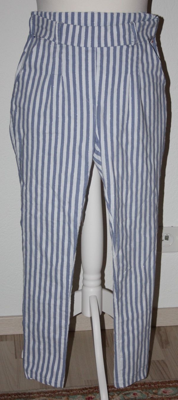 Pantalons: Hose blau-weiss mit Silberfaden  Gr. XL – D'occasion à Flüelen par Diversicum-Curvy