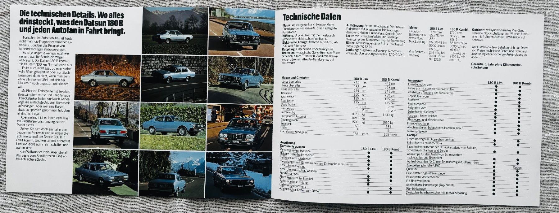Datsun Documenti: Datsun 180B Prospekt Schweiz ca. 1972er – Usato da Dübendorf venduto da eug_b6ld 1